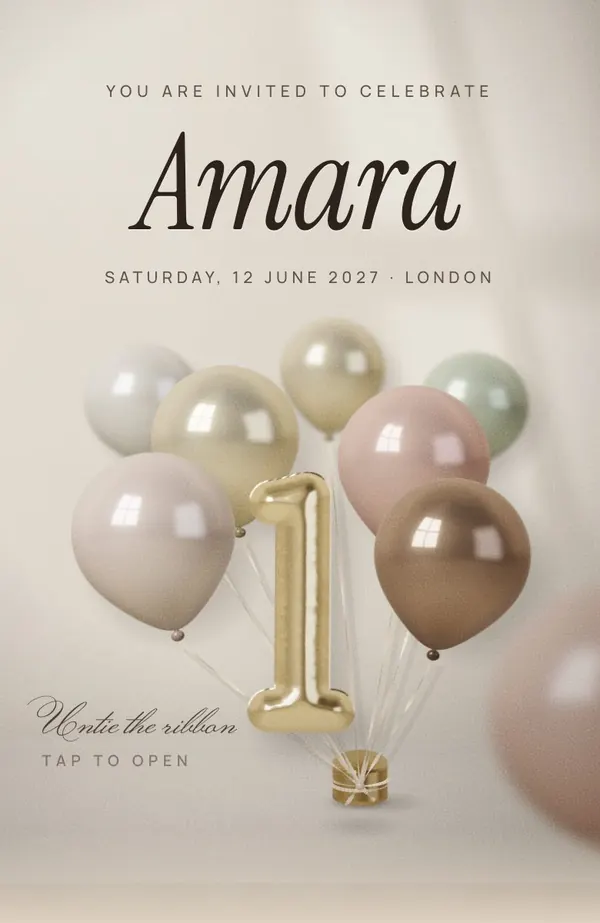Balloon Bouquet invitation preview