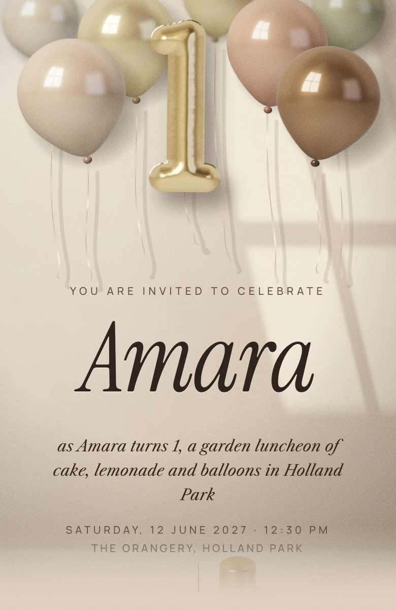 Balloon Bouquet invitation preview