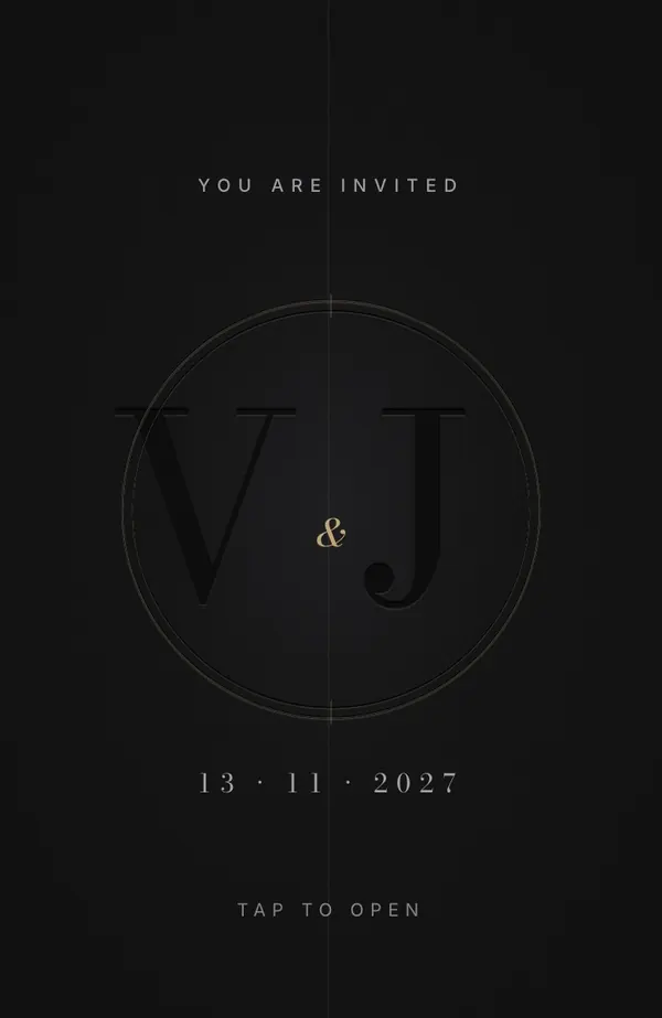 Minimal Black Tie invitation preview