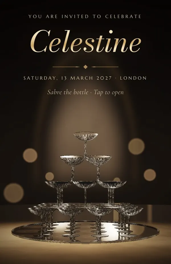 Champagne Tower invitation preview
