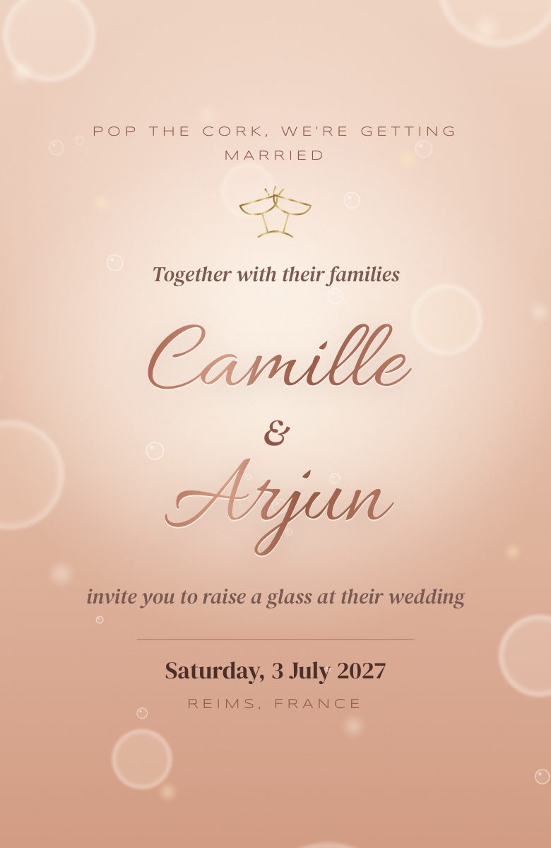 Champagne Toast invitation preview