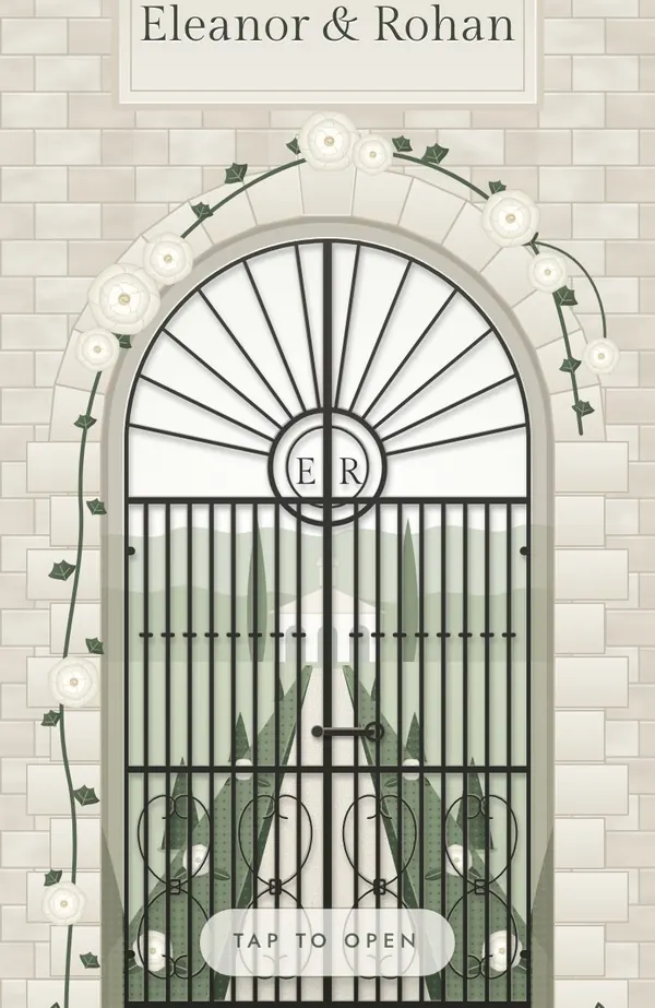 European White Garden invitation preview