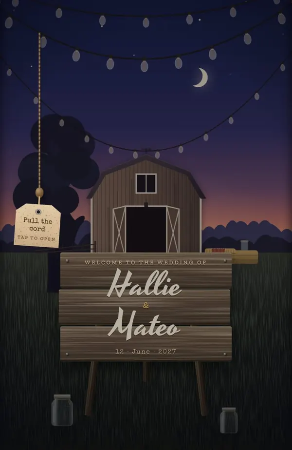 Fireflies & Twine invitation preview