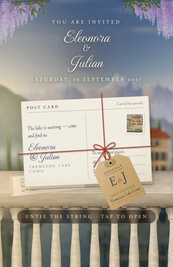 Lake Como invitation preview