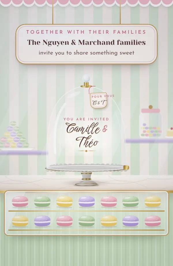 Macaron invitation preview