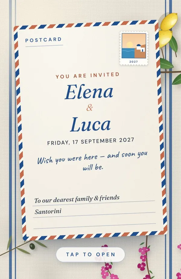 Mediterranean Destination invitation preview