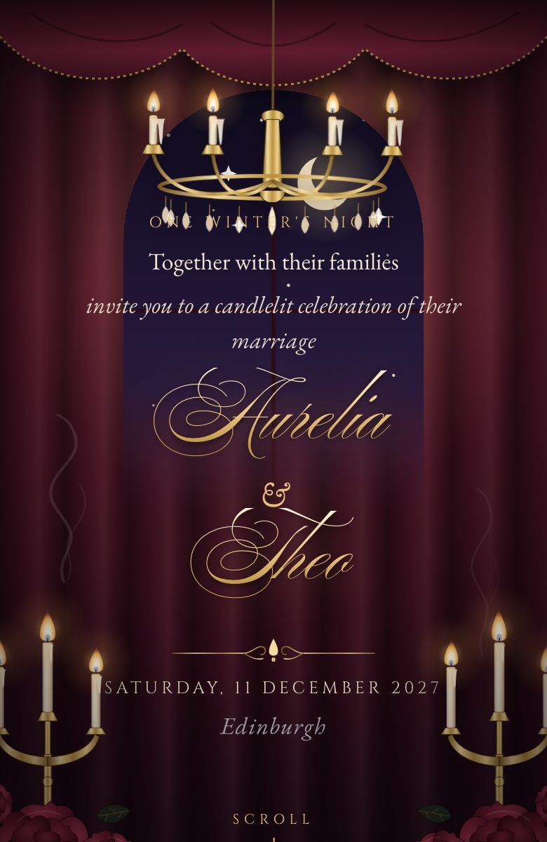 Midnight Romance invitation preview