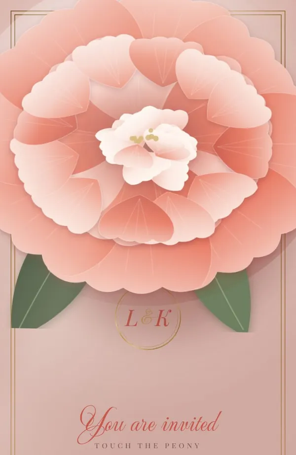 Peony invitation preview