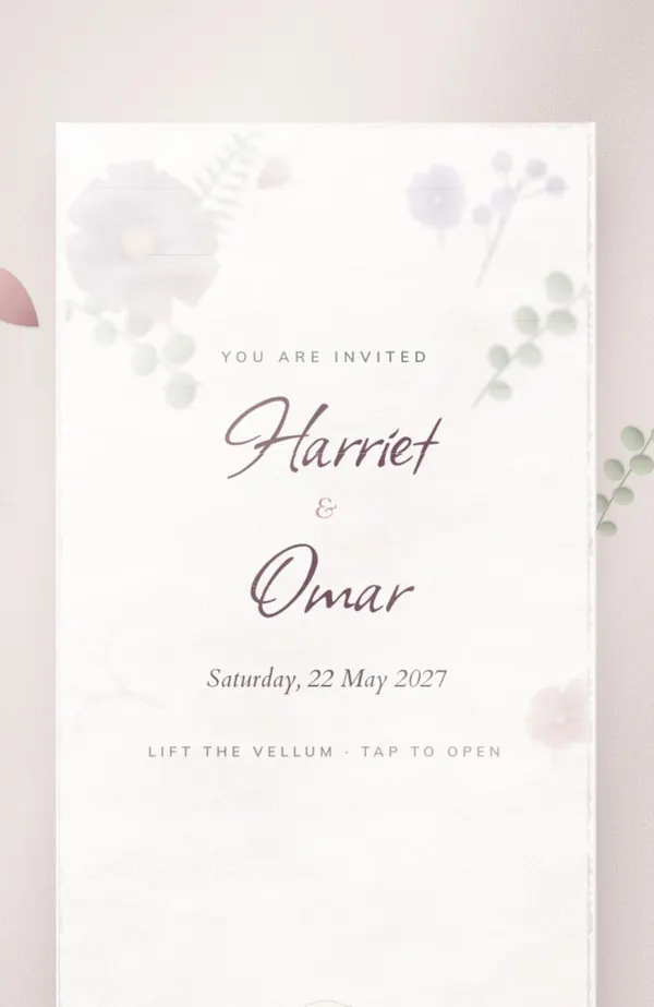 Pressed Petals invitation preview