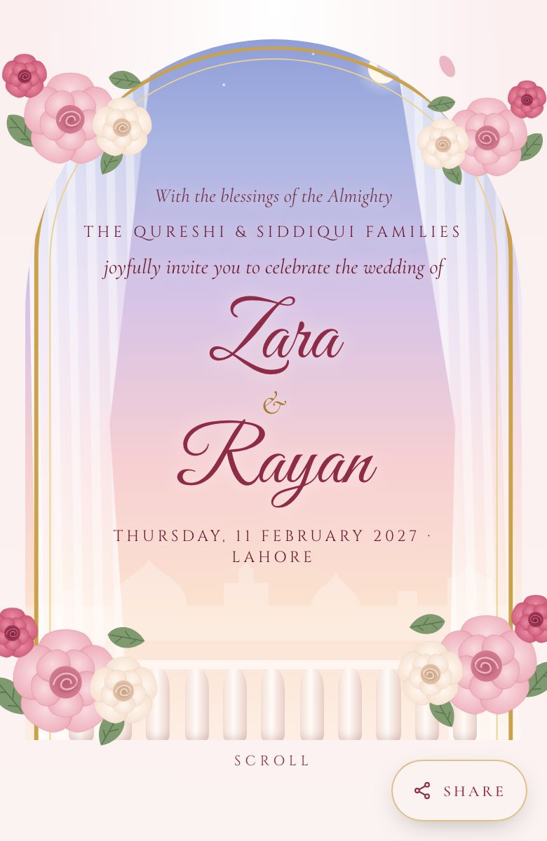 Rose Palace invitation preview