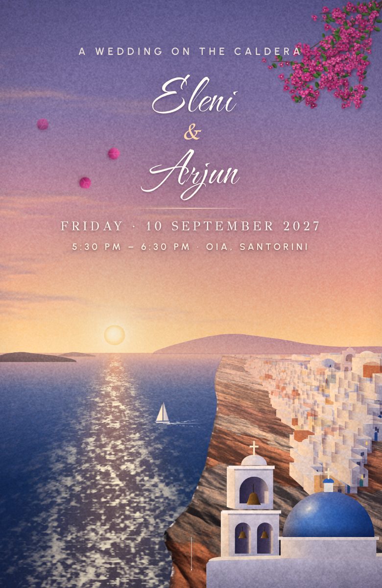 Santorini invitation preview