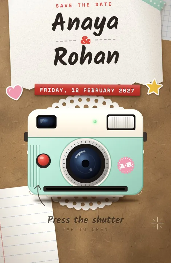 Scrapbook invitation preview