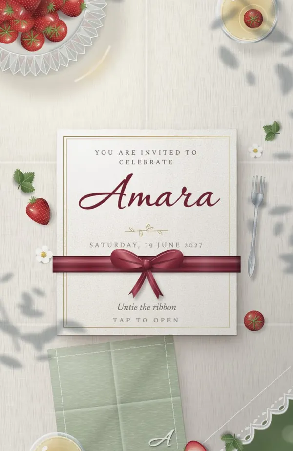 Strawberries & Champagne invitation preview