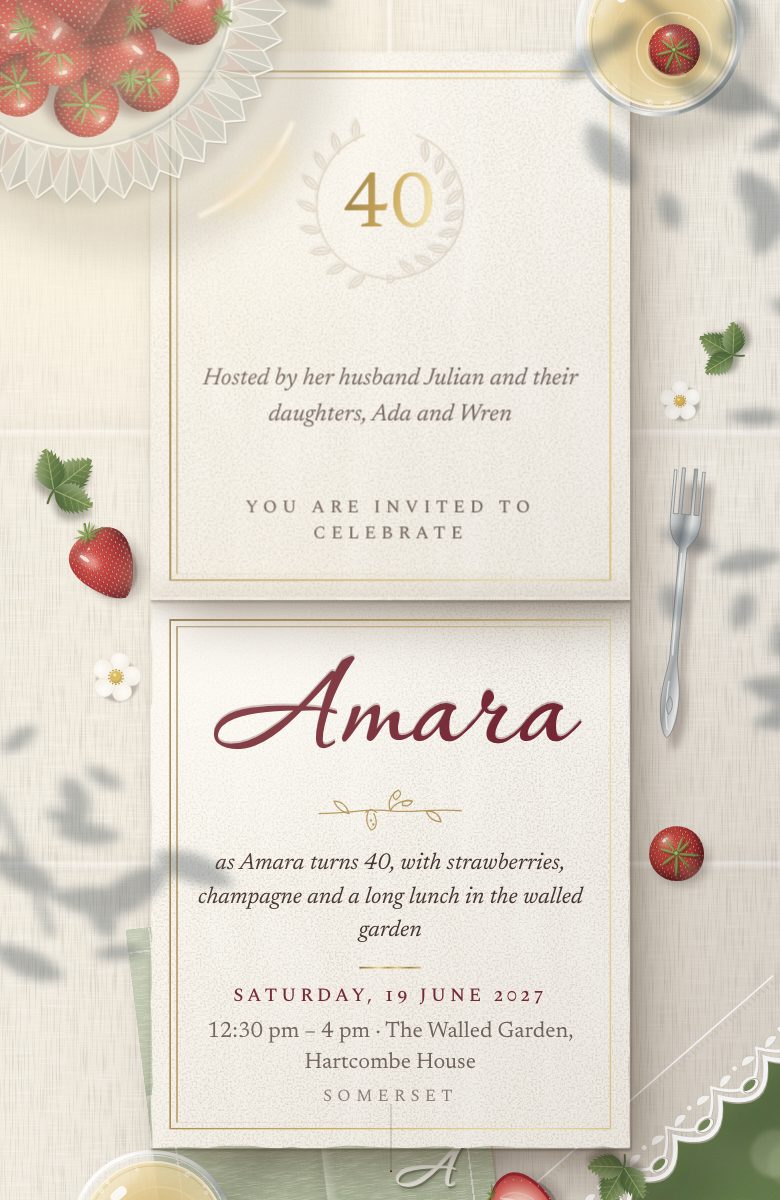 Strawberries & Champagne invitation preview