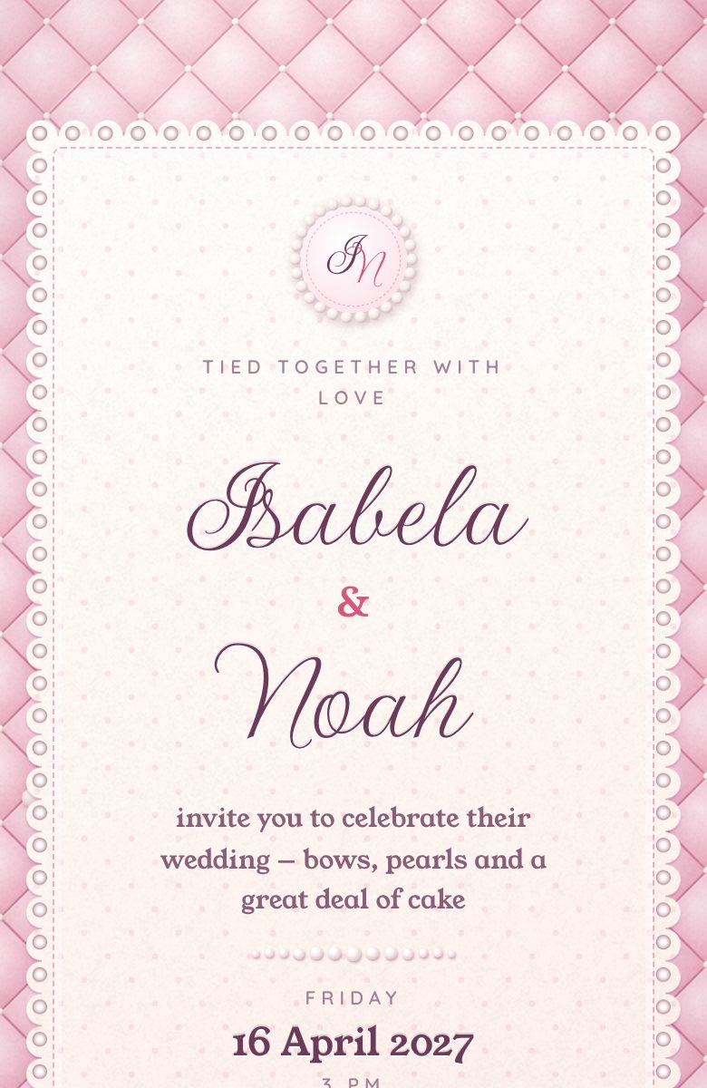 Sugar Bow invitation preview