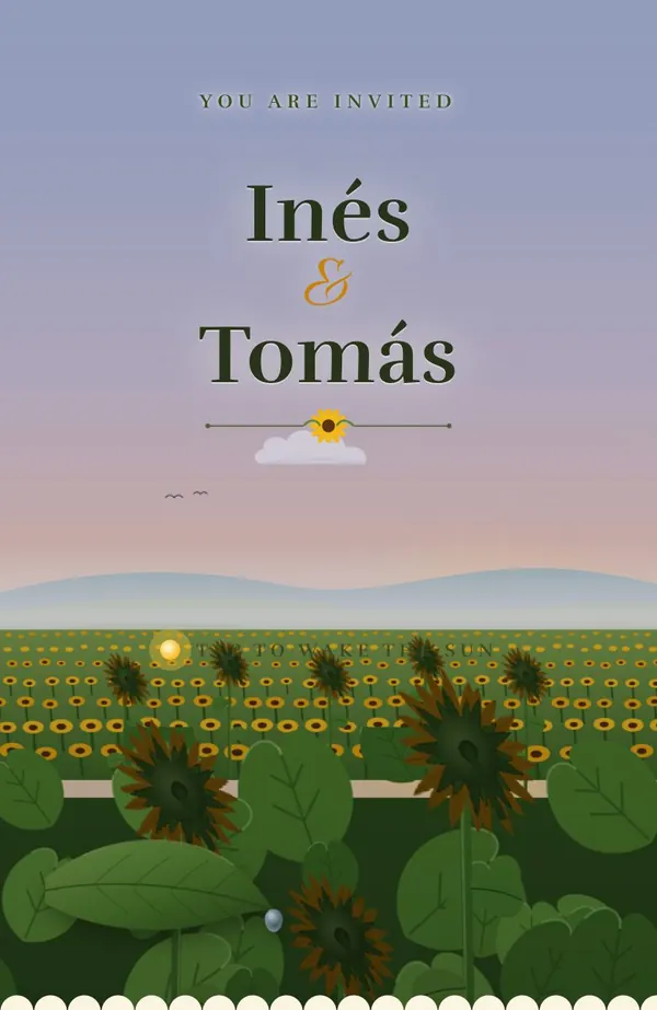 Sunflower Fields invitation preview